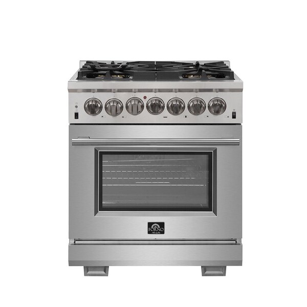 Forno Capriasca Titanium Professional 30In. Freestanding Dual Fuel Range - FFSGS6187-30