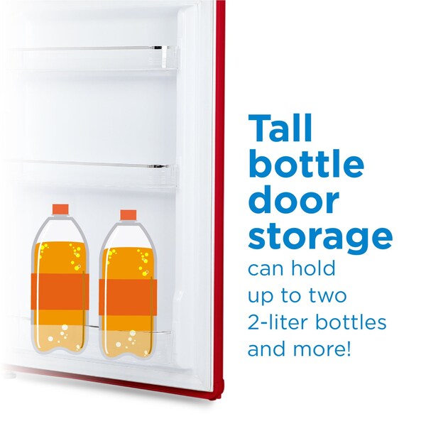 Commercial Cool 4.0 Cu. Ft. Refrigerator With Freezer, Vintage Style Refrigerator, Red - CCRR4LR