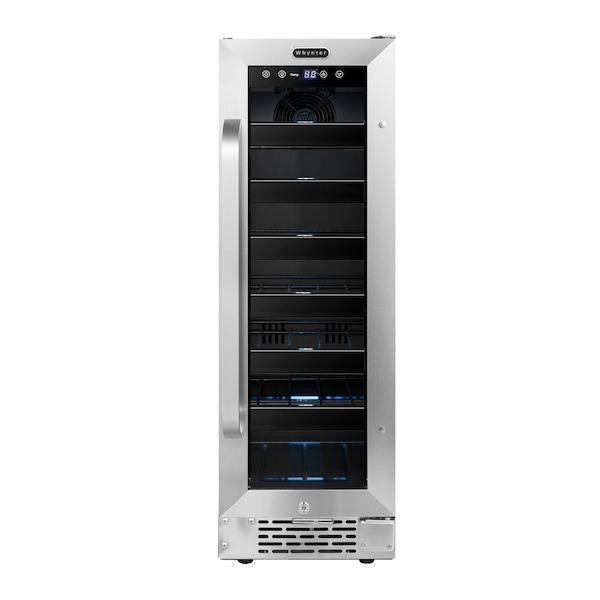 Whynter 12 inch Built-In 20 Bottle Undercounter Stainless Steel Wine Refrigerator - BWR-208SB