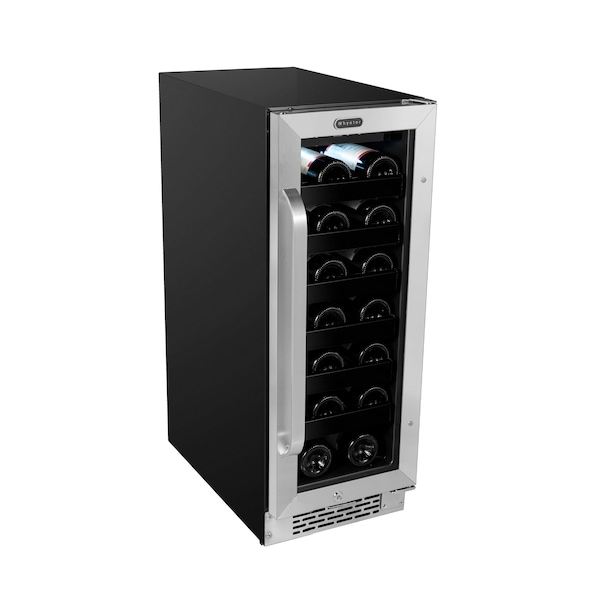 Whynter 12 inch Built-In 20 Bottle Undercounter Stainless Steel Wine Refrigerator - BWR-208SB