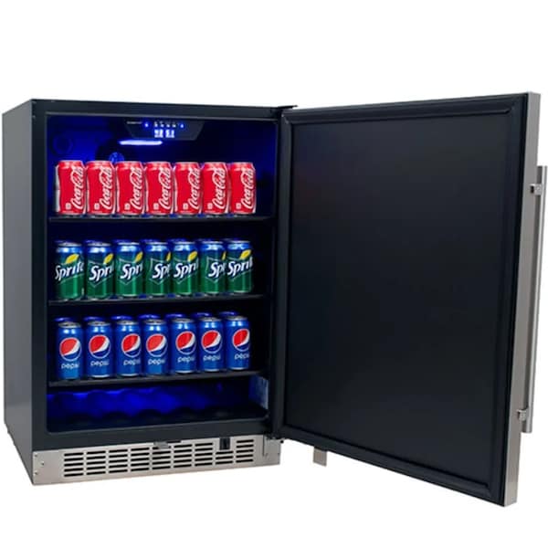 Edgestar 24 Inch Wide 142 Can BuiltIn Beverage Cooler with Stainless Steel Door and Optional Casters - CBR1501SLD