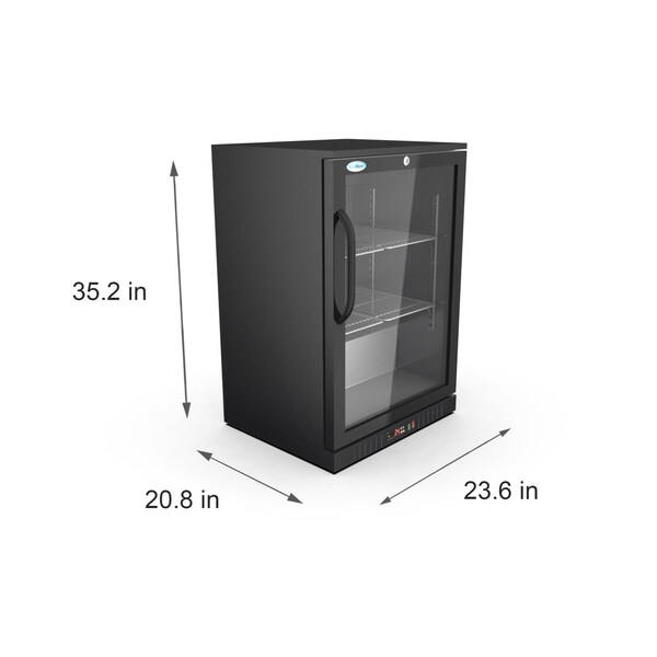 Koolmore One Door Back Bar Cooler Counter Height Beverage, Refrigerator, Mini Drink Fridge - BC-1DSW-BK