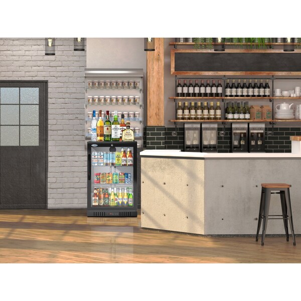 Koolmore One Door Back Bar Cooler Counter Height Beverage, Refrigerator, Mini Drink Fridge - BC-1DSW-BK