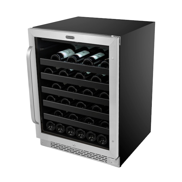 Whynter 24 inch Built-In 46 Bottle Undercounter Stainless Steel Wine Refrigerator - BWR-408SB