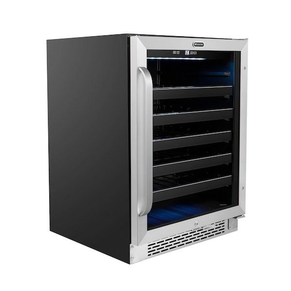 Whynter 24 inch Built-In 46 Bottle Undercounter Stainless Steel Wine Refrigerator - BWR-408SB