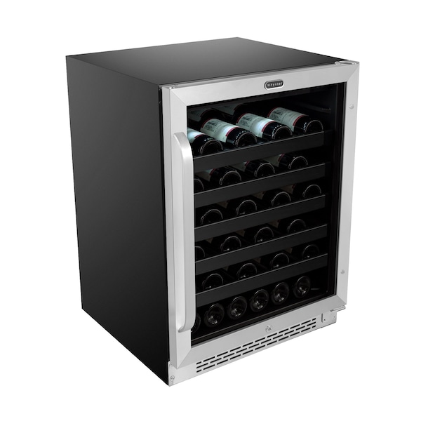 Whynter 24 inch Built-In 46 Bottle Undercounter Stainless Steel Wine Refrigerator - BWR-408SB