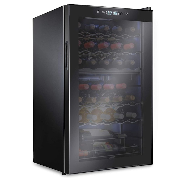 Ivation 33-Bottle Dual Zone Compressor Freestanding Wine Cooler Refrigerator - Black - IVFWCC331DB