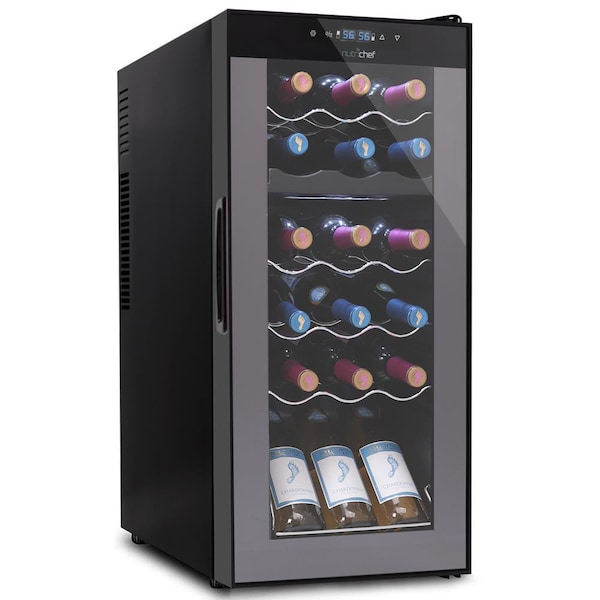 Nutrichef 18Bottles Compressor Wine Cooler Dual-Zo, PKCWCDS188 - PKCWCDS188