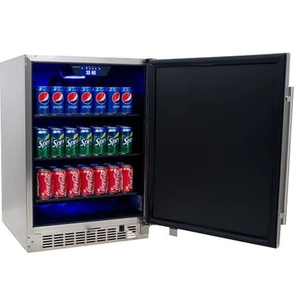 Edgestar 24 Inch Wide 142 Can BuiltIn Outdoor Beverage Cooler with Optional Casters - CBR1501SSOD