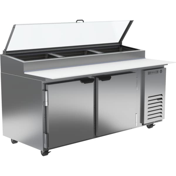 Beverage-Air Refrigerated Pizza Prep Table, Two Door, 72", Stainless Steel - DP72HC