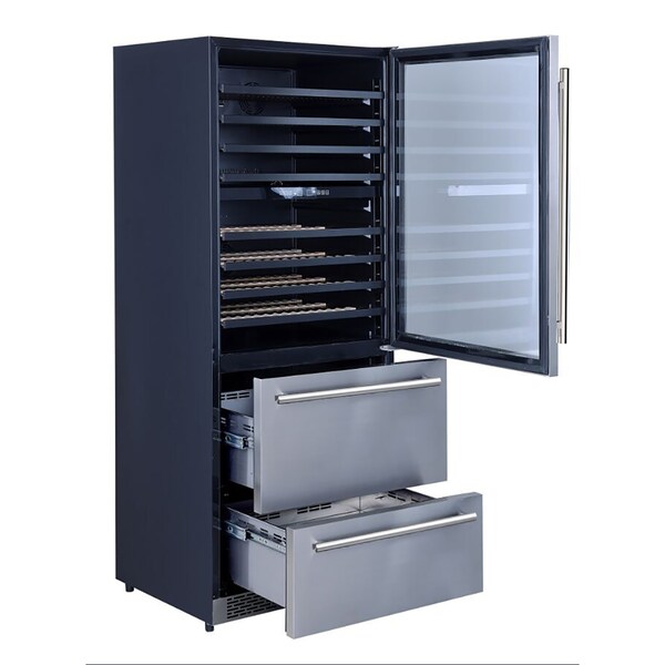 Forno Capraia Triple Temp Zones - Dual Zone Wine Cooler w/Drawers - FWCDR6661-30