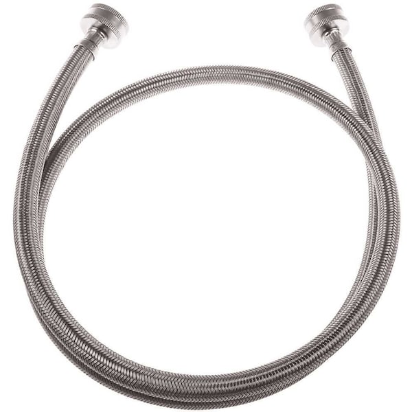 Durapro 3/4 in. x 3/4 in. x 72 in. Braided Stainless Steel Washing Machine Hose - 531038