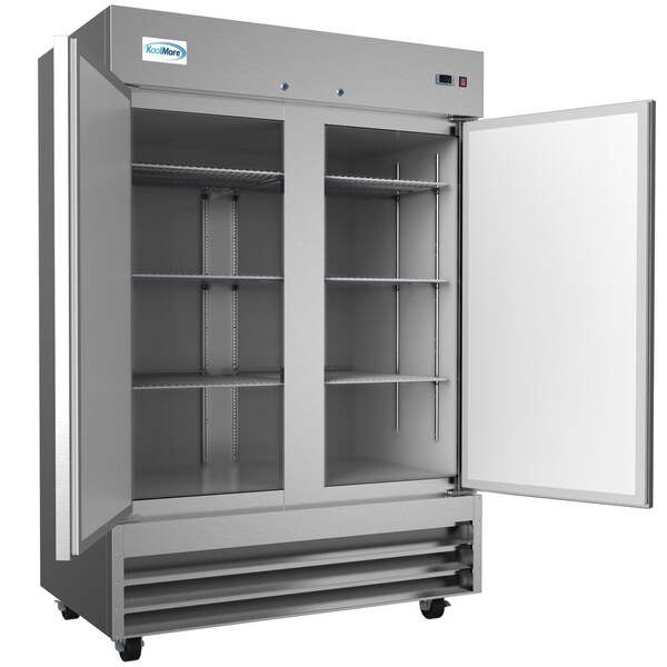 Koolmore - RIF-2D--SS  54" 2 Door Stainless Steel Upright Commercial Reach-in Freezer - 47 cu. ft () - RIF-2D-SS