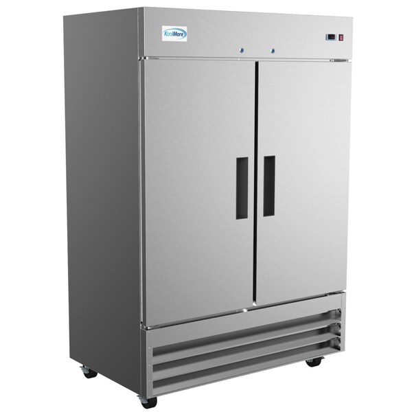 Koolmore - RIF-2D--SS  54" 2 Door Stainless Steel Upright Commercial Reach-in Freezer - 47 cu. ft () - RIF-2D-SS