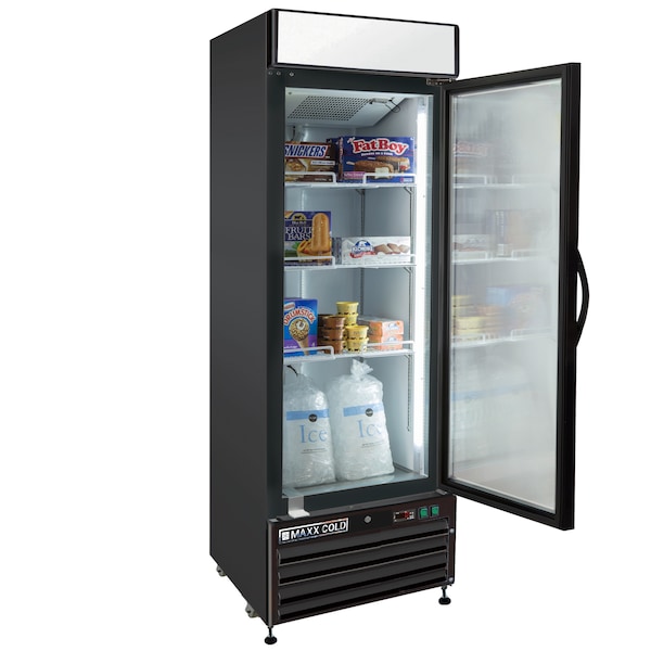 Maxx Cold Freezer 23 cu.ft., Single Door, Commercial Merchandiser, Black/Glass - MXM1-23FB