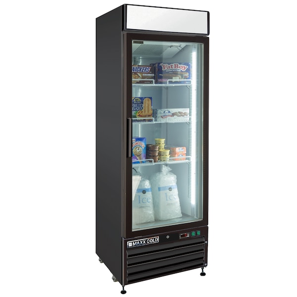 Maxx Cold Freezer 23 cu.ft., Single Door, Commercial Merchandiser, Black/Glass - MXM1-23FB