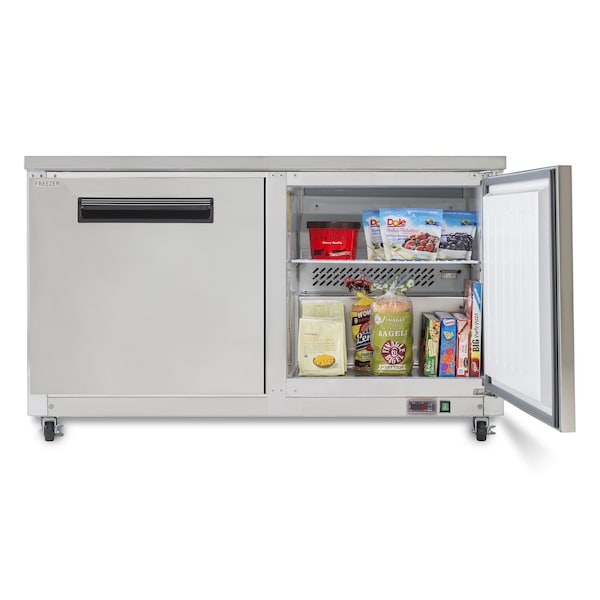 Maxx Cold Double Door Undercounter Freezer, 60.3 in.W, 15.5 cu. ft. Storage Capacity, in Stainless Steel - MXCF60UHC