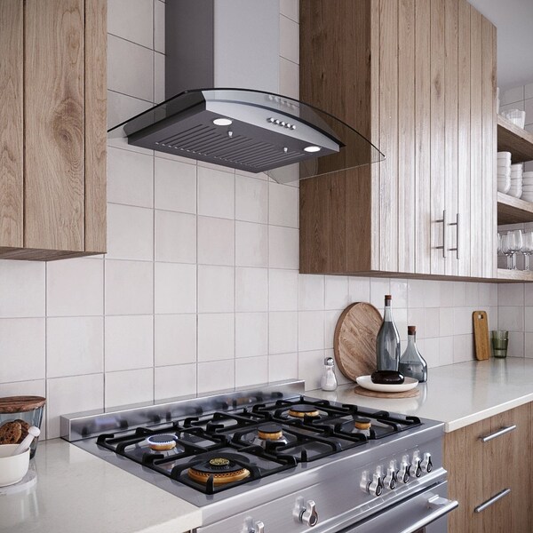 Streamline 30 in. Zannoni Ducted Wall Mount 220 CFM Range Hood in Brushed Stainless Steel - T-883-1-DT