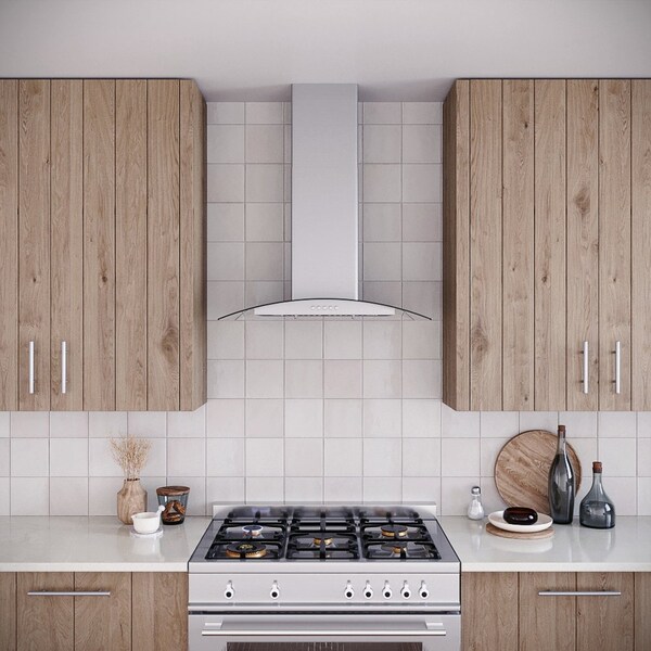 Streamline 30 in. Zannoni Ducted Wall Mount 220 CFM Range Hood in Brushed Stainless Steel - T-883-1-DT