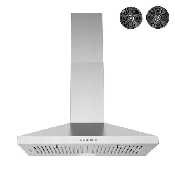 Streamline 30 in. Goffredo Convertible Wall 220 CFM Mount Range Hood in Brushed Stainless Steel - T-19-1-CL