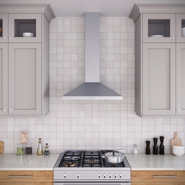 Streamline 30 in. Goffredo Convertible Wall 220 CFM Mount Range Hood in Brushed Stainless Steel - T-19-1-CL
