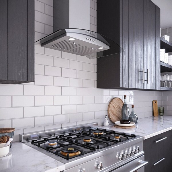Streamline 30 in. Nolana Ductless Wall Mount 220 CFM Range Hood in Brushed Stainless Steel - T-883-1-DL