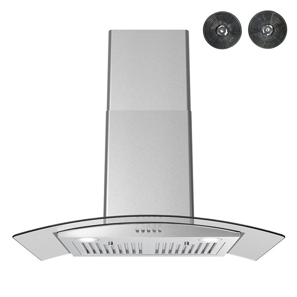 Streamline 30 in. Nolana Ductless Wall Mount 220 CFM Range Hood in Brushed Stainless Steel - T-883-1-DL