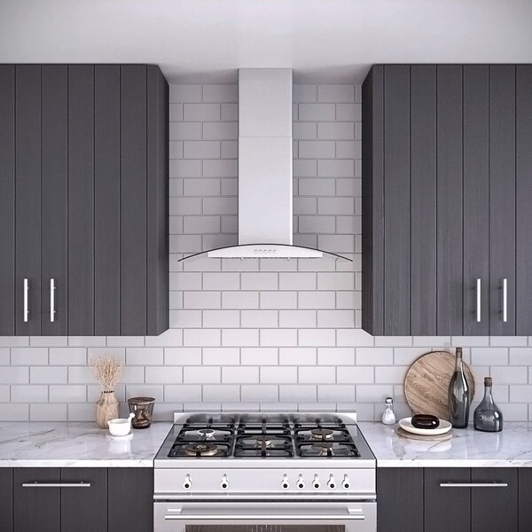 Streamline 30 in. Nolana Ductless Wall Mount 220 CFM Range Hood in Brushed Stainless Steel - T-883-1-DL