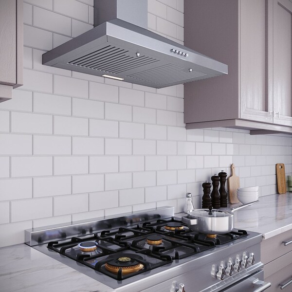 Streamline 30 in. Acrone Ductless Wall Mount 220 CFM Range Hood in Brushed Stainless Steel - T-19-1-DL