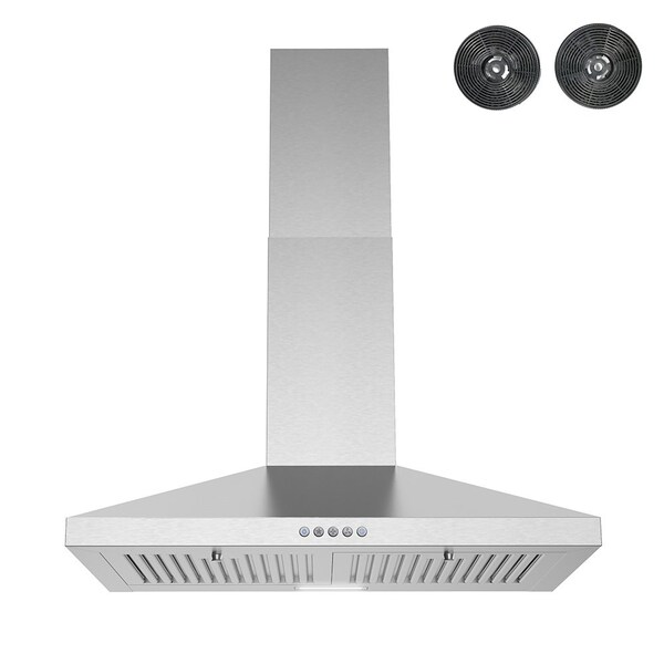 Streamline 30 in. Acrone Ductless Wall Mount 220 CFM Range Hood in Brushed Stainless Steel - T-19-1-DL
