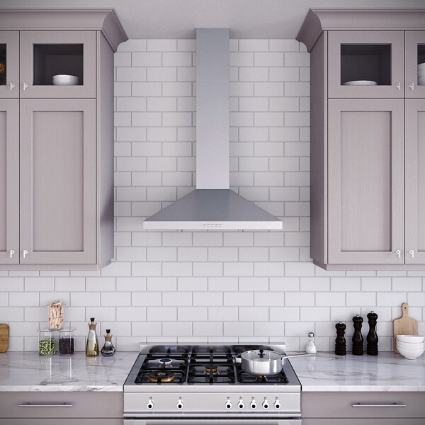 Streamline 30 in. Acrone Ductless Wall Mount 220 CFM Range Hood in Brushed Stainless Steel - T-19-1-DL