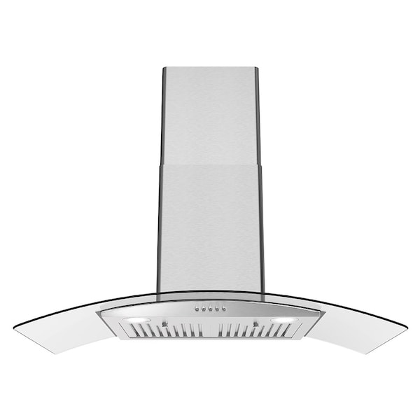 Streamline 36 in. Matteo Ducted Wall Mount 220 CFM Range Hood in Brushed Stainless Steel - T-8227-1-DT