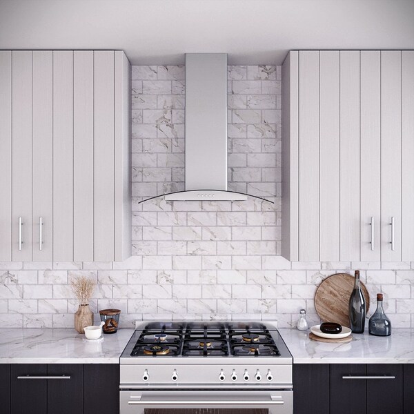 Streamline 30 in. Girardi Ducted Wall Mount 220 CFM Range Hood in Brushed Stainless Steel - T-721-1-DT