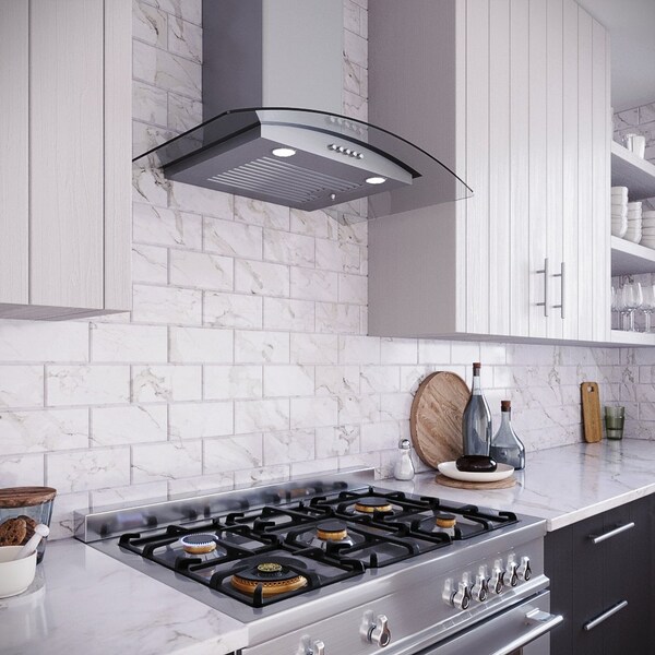 Streamline 30 in. Girardi Ducted Wall Mount 220 CFM Range Hood in Brushed Stainless Steel - T-721-1-DT