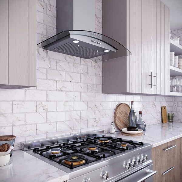 Streamline 30 in. Belluno Convertible Wall Mount 220 CFM Range Hood in Brushed Stainless Steel - T-883-1-CL