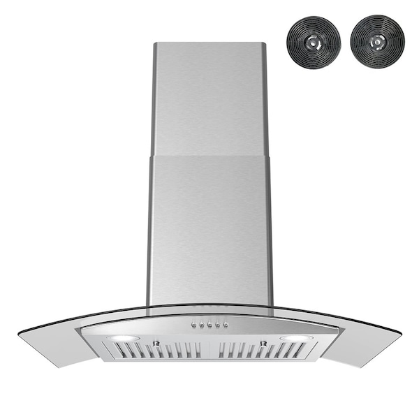 Streamline 30 in. Belluno Convertible Wall Mount 220 CFM Range Hood in Brushed Stainless Steel - T-883-1-CL