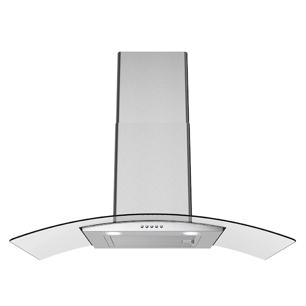 Streamline 36 in. Borsari Ducted Wall Mount 220 CFM Range Hood in Brushed Stainless Steel - T-8065-1-DT