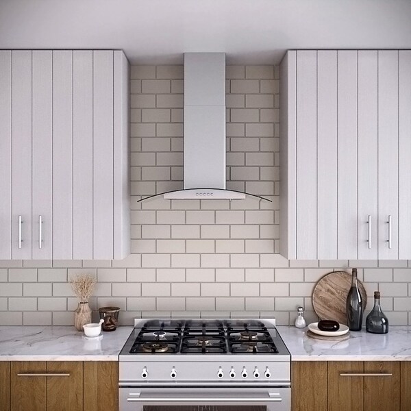 Streamline 30 in. Rubiani Convertible Wall Mount 220 CFM Range Hood in Brushed Stainless Steel - T-721-1-CL