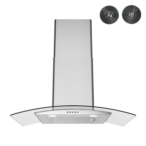 Streamline 30 in. Rubiani Convertible Wall Mount 220 CFM Range Hood in Brushed Stainless Steel - T-721-1-CL
