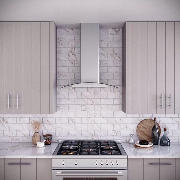 Streamline 30 in. Rosmini Ductless Wall Mount 220 CFM Range Hood in Brushed Stainless Steel - T-721-1-DL