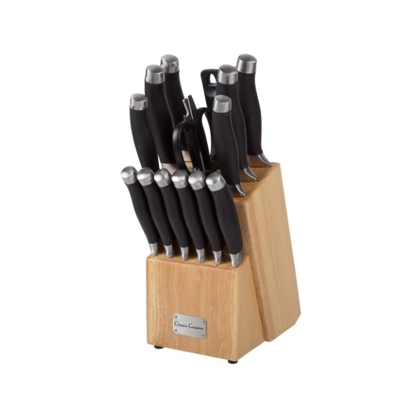 Hastings Home 15-piece Professional Quality Stainless Knife Set with Shears Sharpener Chef Bread and Wood Block - 288413WAY