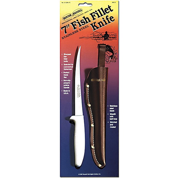 Dexter Russell Fillet Knife Wleather Sheath Carded 7 In - 28313