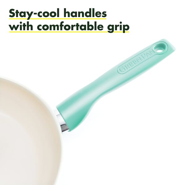 The Cookware Co GreenPan Rio Ceramic Coated Aluminum Fry Pan 12 in. Turquoise - CC002479-001