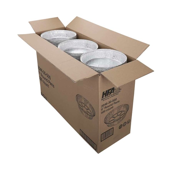 Handi-Foil Handi-Foil 9" Round Aluminum Container, PK500 - 2046-30-500