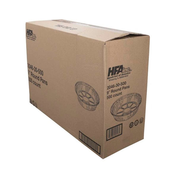 Handi-Foil Handi-Foil 9" Round Aluminum Container, PK500 - 2046-30-500