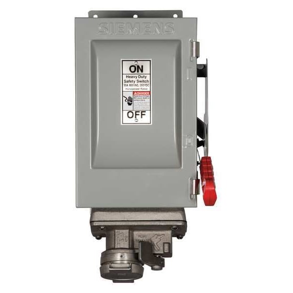 Interruptor de seguridad Siemens sin fusibles, servicio pesado, 600V AC, 3PST, 30 A, NEMA 12 - HNF361JCH