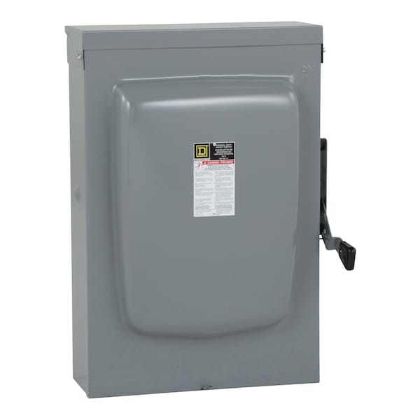 Interruptor de seguridad de un solo tiro con fusible Square D, deber general, 240V CA, 3PST - D325NTR