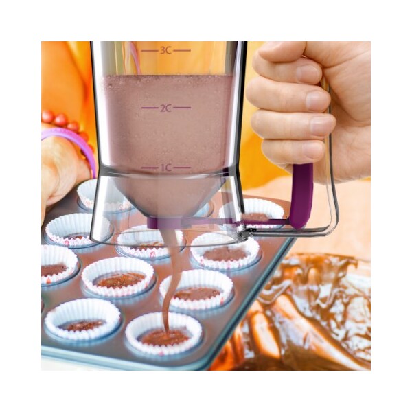 Hastings Home Hastings Home Batter Dispenser, No Drip Portion Control Baking Tool for Pancake, Muffin Mix - 569027RIX