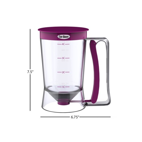 Hastings Home Hastings Home Batter Dispenser, No Drip Portion Control Baking Tool for Pancake, Muffin Mix - 569027RIX
