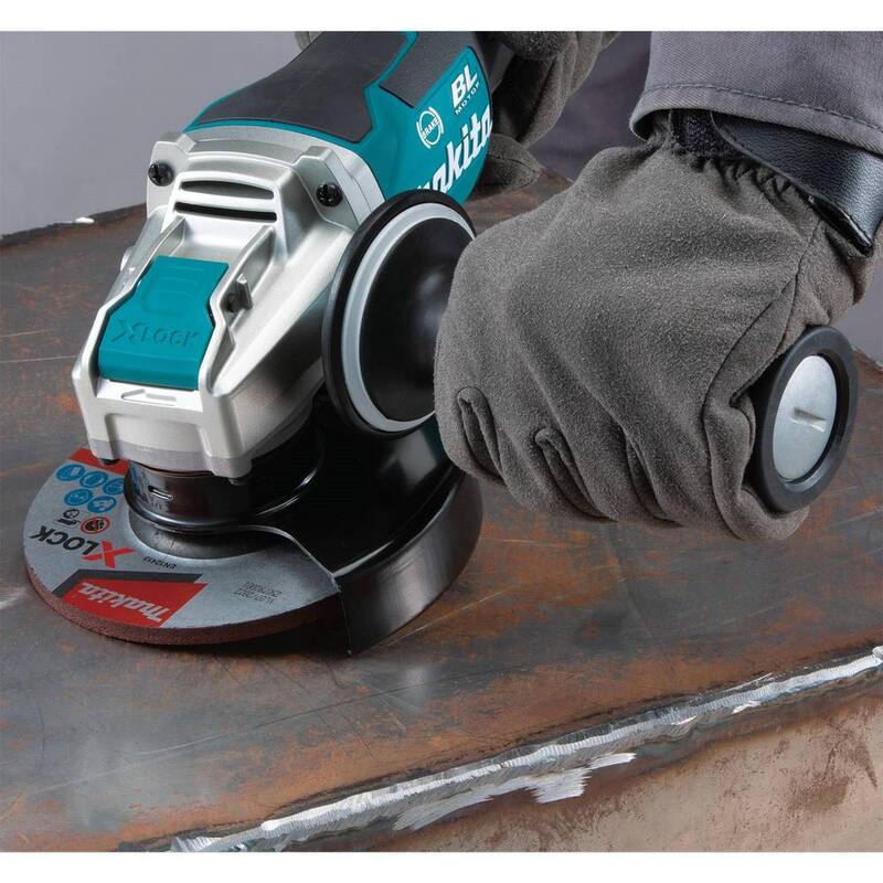 Makita 18V LXT Amoladora inalámbrica BL 4.5/5 pulg. X-LOCK Solo herramienta con bono de hoja de corte Cer/Gran de 4.5 pulg. X-LOCK - XAG26Z-E-07397